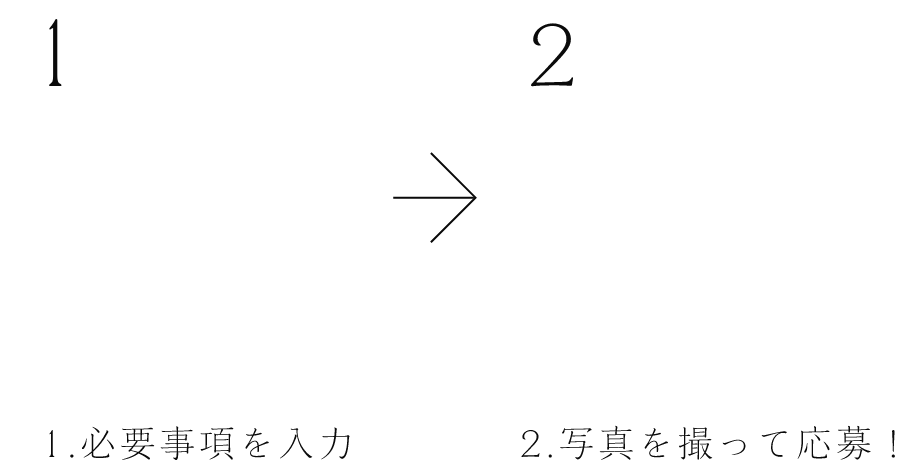 1.必要事項を入力 2.写真を撮って応募！